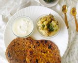 A picture of step 2 of SINGHADA PARANTHA 😋 Black Pepper Potato Sabji With Cucumber Raita (Vrat / fast Special Thal).