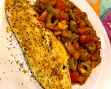 Foto del paso 4 de la receta: Lubina citrica con vinagreta de tomate y aceitunas