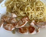 Foto del paso 9 de la receta: Solomillo a la pimienta y spaghetti aglio olio e peperoncino