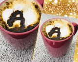 A picture of step 1 of Signature alphabet coffee.