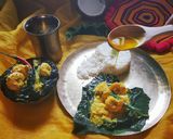 কুমড়ো পাতায় চিংড়িভাপা/চিংড়ি ভাপা পাতুরি রেসিপির ধাপ 5 ছবি