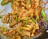 A picture of step 3 of Creamy One Pot Chicken Fajita with Noodles.