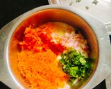 A picture of step 2 of Leftover Poha Chilla with fresh Veggies.