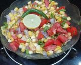 A picture of step 4 of Corn Bhel.