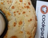 A picture of step 6 of My Tear & Share Cheesey Bread with a dip of your choice.
