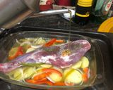 Foto del paso 6 de la receta Paletilla de cabrito al horno al vino blanco verduras y patata
