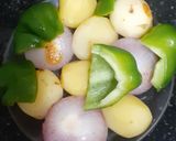 A picture of step 1 of Tandoori aloo - pyaaz subji.
