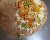 A picture of step 5 of Mexican chicken Quesadilla.