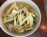 A picture of step 11 of Hot and Sour Soup with Tofu and Bamboo Shoots.