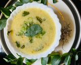 A picture of step 2 of Moringa Kadhi (healthy lunch).