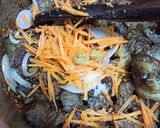 A picture of step 2 of Fried Red meat with greens.