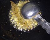 A picture of step 1 of Sev sabji with wheat roti.