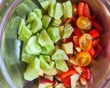 Sült cukkinis saláta, avokadós-kókuszos öntettel recept fázis 1 fotója