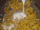 Instant Macaroni with leftover karahi