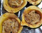 A picture of step 2 of Thanksgiving Leftover Baked Acorn Squash.