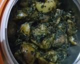 A picture of step 4 of Meethi aloo.