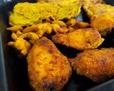 عکس مرحله 1 از دستور مرغ و ماهی و میگو سوخاری👋🏻