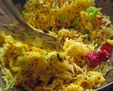 A picture of step 3 of Green raw mango rice.