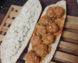 A picture of step 2 of Microwave Meatball Sandwich.