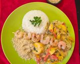 Foto del paso 5 de la receta: Moqueca de banana con brochetas de camarón
