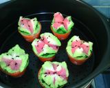 Foto langkah ke 17 dari resep Bolu Kukus Semangka Ala-Ala (1 Telur, SP, No Soda).