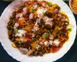 A picture of step 7 of Chana Samosa Chaat.