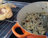A picture of step 15 of Roast boneless chicken with chestnut, cranberry, apple, brown rice and rum stuffing.