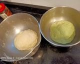 A picture of step 2 of Pandan layers steam bun.