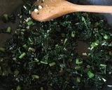 A picture of step 3 of Garlic Butter Salmon and Cavalo Nero Pasta.