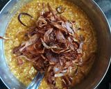A picture of step 4 of Qubooli (Hyderabadi lentil biryani).