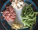 Fried bean with tofu and minced meat recipe step 1 photo