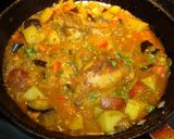 A picture of step 6 of Chicken with Eggplant and Potatoes Curry.