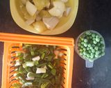 A picture of step 1 of Aloo matar.
