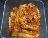 Une image de l'étape 5 de Gratin de pâtes courgettes chèvre frais et boeuf #janvier.