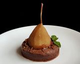 A picture of step 11 of Poire Belle Hélène Chocolate Tart.