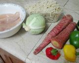 A picture of step 1 of Schezwan noodles.