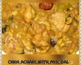 A picture of step 3 of Chicken achari with mix dal & boiled rice + kachumar salad 🥗.