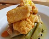 Foto del paso 11 de la receta: Menestra en escabeche con tacos de merluza a la romana