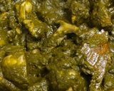 A picture of step 7 of Palak Mushroom.