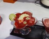 A picture of step 2 of Watermelon mocktail with kulfi ice cream.