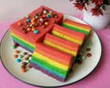 Foto langkah ke 10 dari resep Rainbow Cake Kukus Ny. Liem.