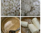 A picture of step 1 of Coconut and Banana Malpua.