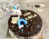 Foto langkah ke 6 dari resep Birthday Cake with Unicorn Decoration.