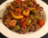 A picture of step 7 of Moroccan chicken and pumpkin with quinoa.