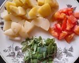 A picture of step 2 of Brahmi potato curry.