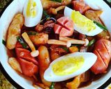Hình bước làm 3 của món Bánh gạo nhân phô mai tokbokki Hàn Quốc sốt cay siêu ngon ^^
