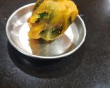 A picture of step 4 of Stuffed Bell Pepper fritters with ridge gourd (turiya) chutney.
