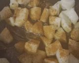 A picture of step 3 of Tur dana(pigeon pea) and batata sabzi.