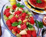 A picture of step 4 of Summer Fruit Salad with Grilled Muskmelon and Watermelon.