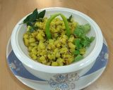 A picture of step 4 of Banana Suki bhaji.